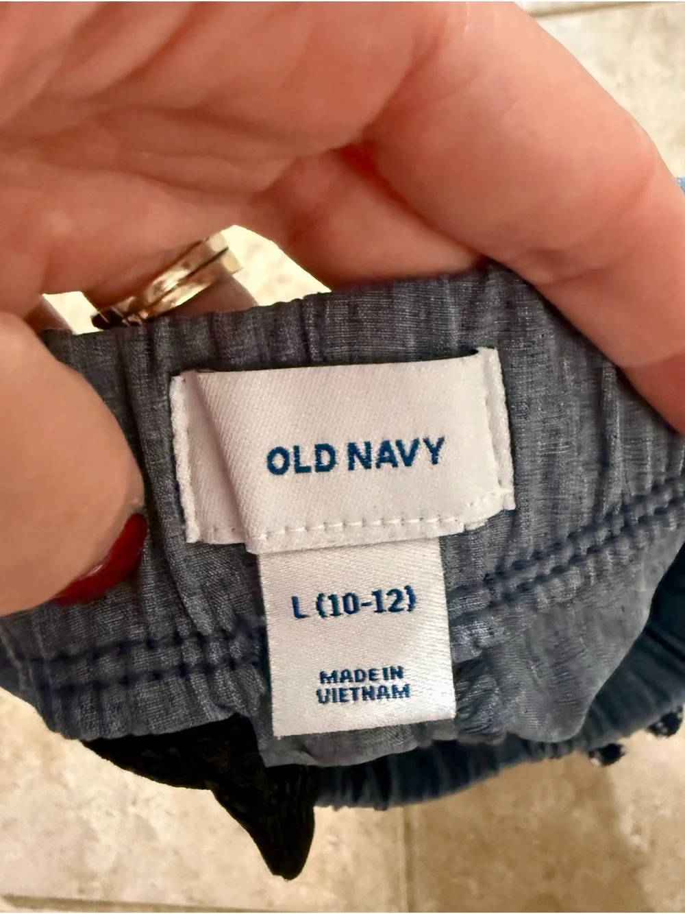 Old Navy Gray Blue Elastic Waistband Shorts